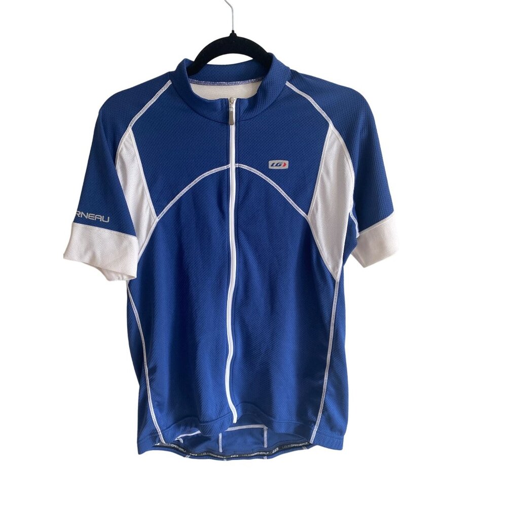 Louis Garneau Cycling Jersey Men’s XL Blue/White Full Zip Short Sleeves